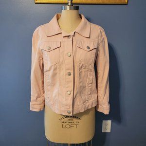 LOFT - Pink Denim Cropped Jacket